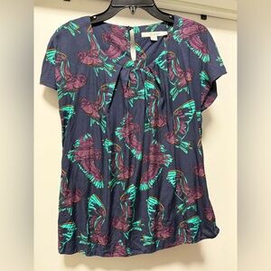 MSRP $98 Boden Cap sleeve Silk blend Women's Print Top size 8